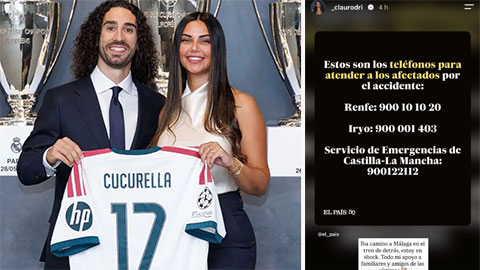 Vợ của Cucurella chia sẻ nỗi đau với người thân của các nạn nhân