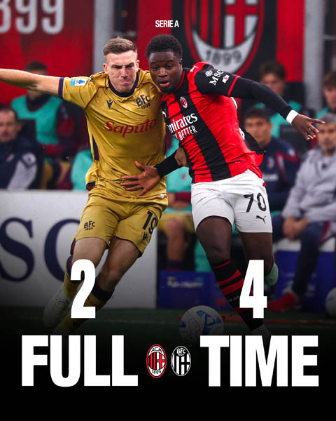 Milan cay đắng thua Bologna