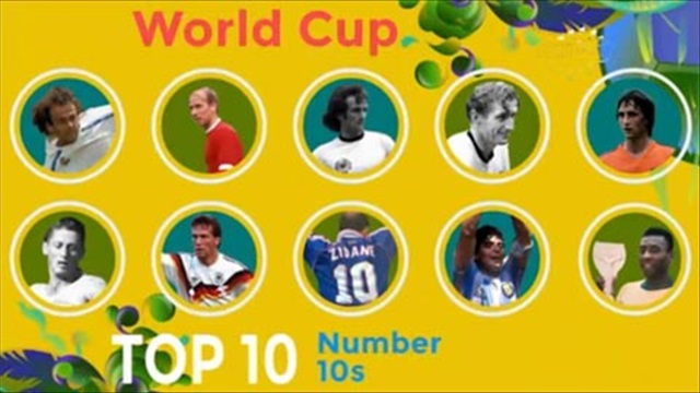 Top 10 cầu thủ chơi tại vị trí số 10 xuất sắc nhất World Cup