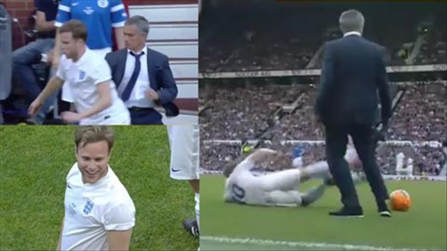SỐC: Jose Mourinho lao vào sân phạm lỗi với cầu thủ đối phương