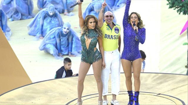 J.Lopez và Pitbull hát cực sung trong lễ khai mạc World Cup