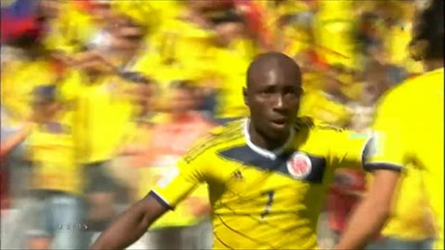 Armero dứt điểm hiểm hóc mở tỷ số cho Colombia (Colombia 1-0 Hy Lạp)