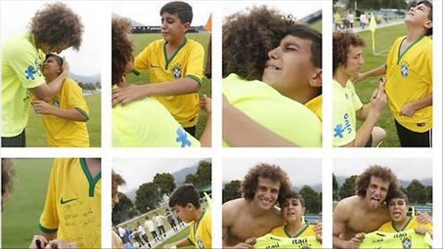 Cảm động: Fan nhí khóc ngất khi được gặp David Luiz