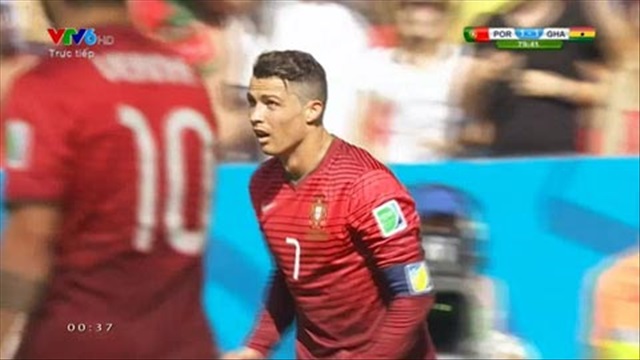 VÀO!!! Ronaldo ghi bàn thắng đầu tiên tại World Cup 2014 (Bồ Đào Nha 2-1 Ghana)
