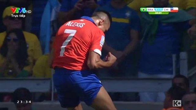 Alexis Sanchez gỡ hòa 1-1 cho Chile