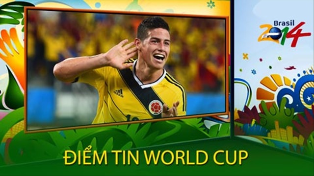 Điểm tin World Cup (29/6): James Rodriguez giúp Colombia đi vào lịch sử