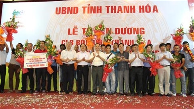 Lễ tuyên dương CLB Thanh Hóa đoạt HCĐ giải bóng đá VĐQG năm 2014