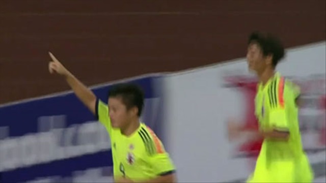 Masaomi nâng tỷ số lên 2-1 (U19 Việt Nam 1-2 U19 Nhật Bản)
