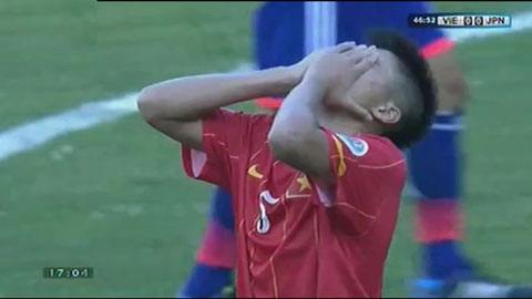 Xuân Hưng bỏ lỡ cơ hội (U19 Việt Nam 1-3 U19 Nhật Bản)