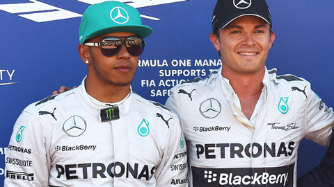 Xem lễ ăn mừng hoành tráng của Lewis Hamilton và Nico Rosberg 