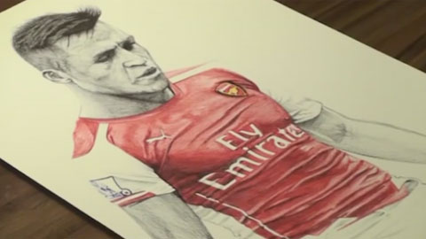 Bức họa Alexis Sanchez cực độc bằng bằng bút bi