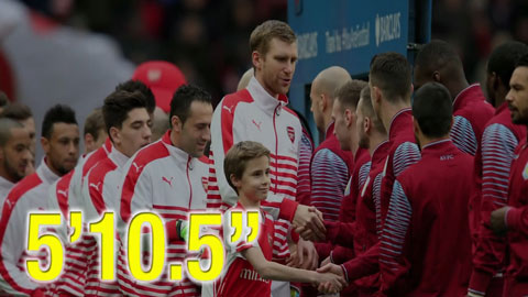 Những cầu thủ cao nhất và lùn nhất Premier League 2014/15