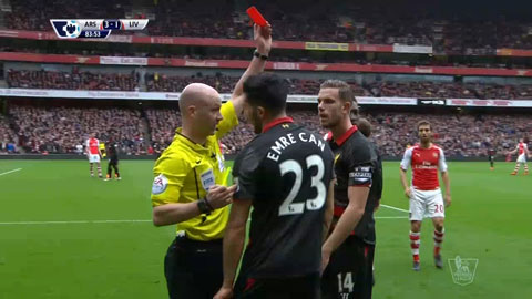 Emre Can bị đuổi một cách ngớ ngẩn (Arsenal - Liverpool)