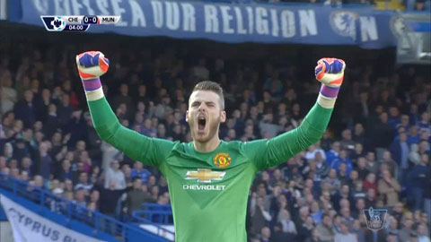 Thủ môn De Gea ăn mừng hụt