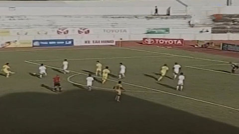 Sỹ Cường suýt mở tỷ số (Trực tiếp: QNK Quảng Nam 0-0 Thanh Hóa)
