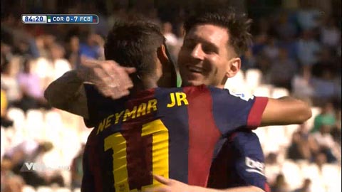 Neymar nâng tỷ số lên 7-0 (Cordoba 0-8 Barcelona)