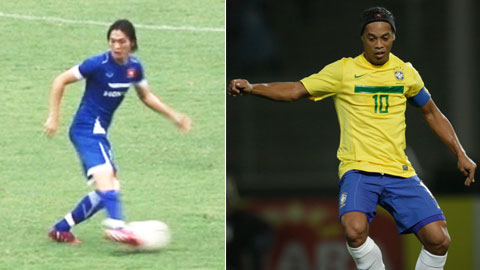 Tuấn Anh chuyền bóng điệu nghệ như Ronaldinho