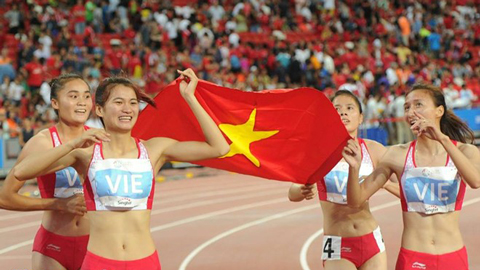 Các cô gái điền kinh phá kỷ lục 24 năm tại SEA Games