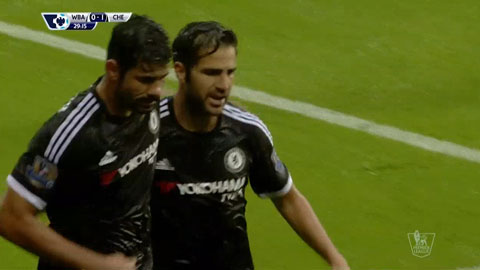 Diego Costa nâng tỷ số lên 2-0 cho đội khách (West Brom 2-3 Chelsea)