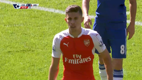 Gabriel Paulista nhận thẻ đỏ (Chelsea 2-0 Arsenal)