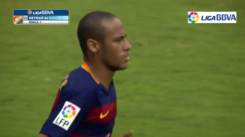 Neymar thực hiện thành công quả 11m (Seville 2-1 Barca)