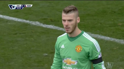 Pha cứu thua xuất thần của De Gea trong trận gặp Everton