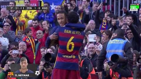 Neymar mở tỷ số (Trực tiếp: Barcelona 1-0 Real Sociedad)