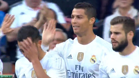 Ronaldo nâng tỷ số lên 4-0 (Real Madrid 4-1 Getafe)