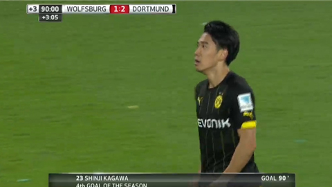 Kagawa lập công (Wolfsburg 1-2 Dortmund)