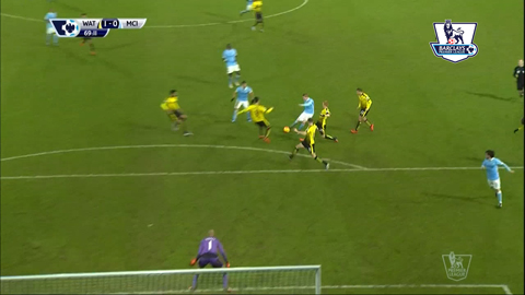 Gomes chặn đứng cú sút hiểm của De Bruyne (Watford 1-0 Man City)