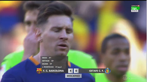 Messi ghi bàn từ ngoài vòng cấm (Barca 4-0 Getafe)