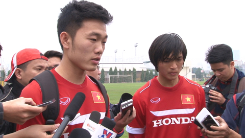 Xuân Trường, Tuấn Anh trả lời phỏng vấn trong lần đầu lên Tuyển