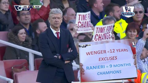 CĐV Arsenal đồng loạt chế giễu HLV Wenger