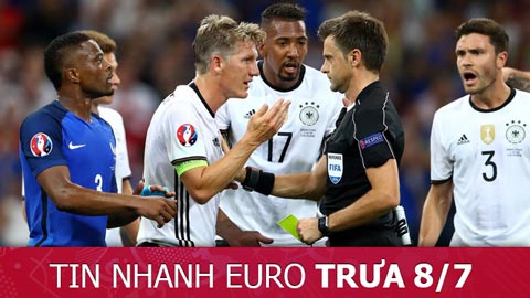 Tin nhanh EURO trưa 8/7: Nghi vấn trọng tài Rizzoli giúp Pháp đi tiếp