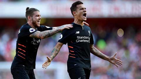 Coutinho ghi bàn vào lưới Arsenal sau 27 đường chuyền