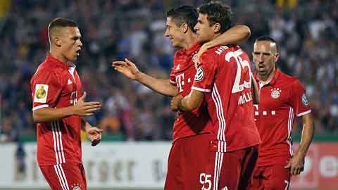 Carl Zeiss Jena 0-5 Bayern Munich (Cúp QG Đức 2016/17)