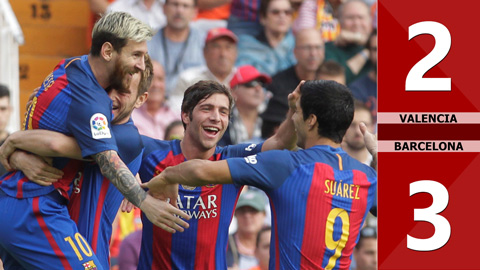 Valencia 2-3 Barcelona (Vòng 9 La Liga 2016/17)