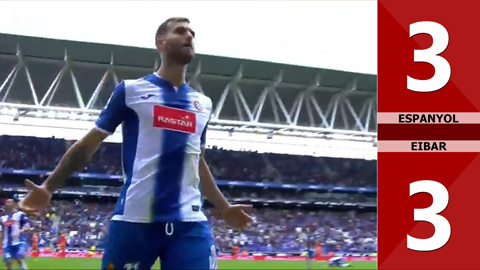 Espanyol 3-3 Eibar (Vòng 9 La Liga 2016/17)