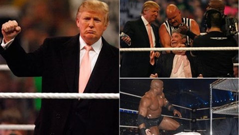 Ông Trump từng cạo đầu đối thủ trên sàn đấu vật tự do WWE