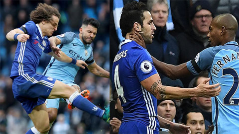 Đạp chân, bóp cổ đối thủ, Aguero và Fernandinho bị đuổi