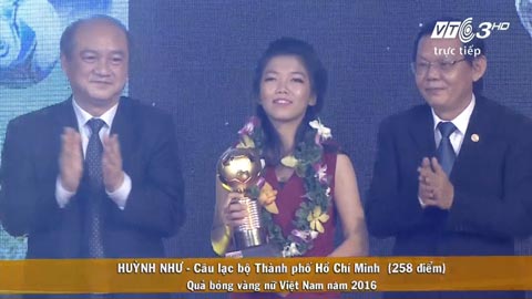Huỳnh Như giành Quả bóng vàng nữ 2016