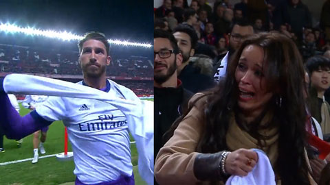 Fan nữ khóc khi được Ramos tặng áo trong ngày anh đá phản lưới nhà 