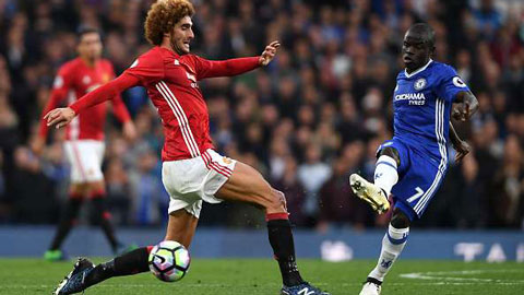 Chỉ một pha ngoặt bóng, Kante cho Fellaini sõng soài trên sân 