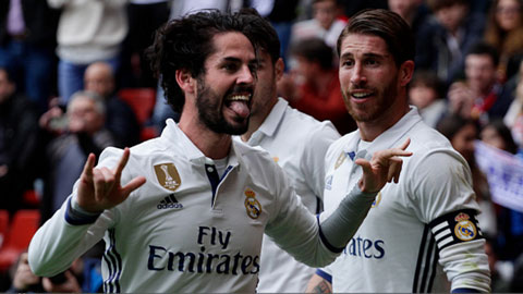 Giải mã kiểu ăn mừng của Isco sau khi ghi bàn vào lưới Gijon