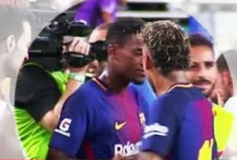 Neymar ôm Semedo sau trận EL Clasico trên đất Mỹ