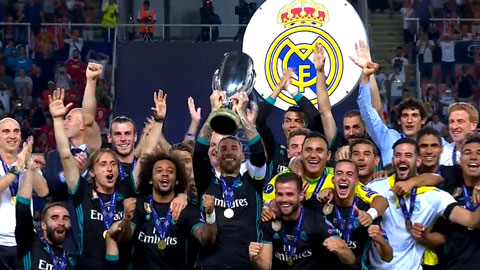 Khoảnh khắc nâng Siêu cúp châu Âu của Real Madrid