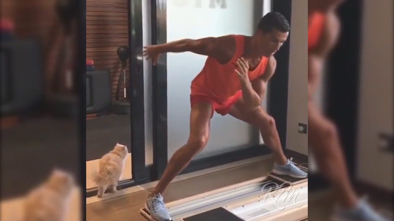 Ronaldo tập gym cùng bạn gái tại nhà riêng