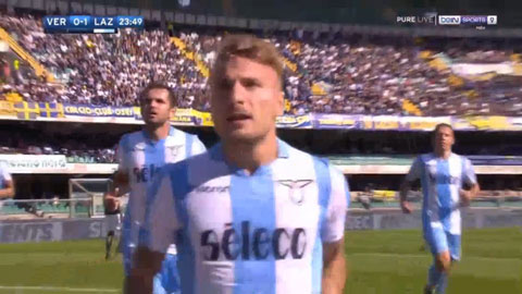 Ciro Immobile thực hiện thành công quả 11m (Hellas Verona 0-1 Lazio)