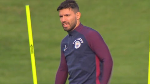 Aguero trở lại tập luyện sau chấn thương