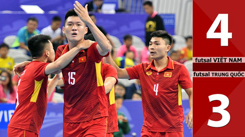 Futsal Việt Nam 4-3 futsal Trung Quốc